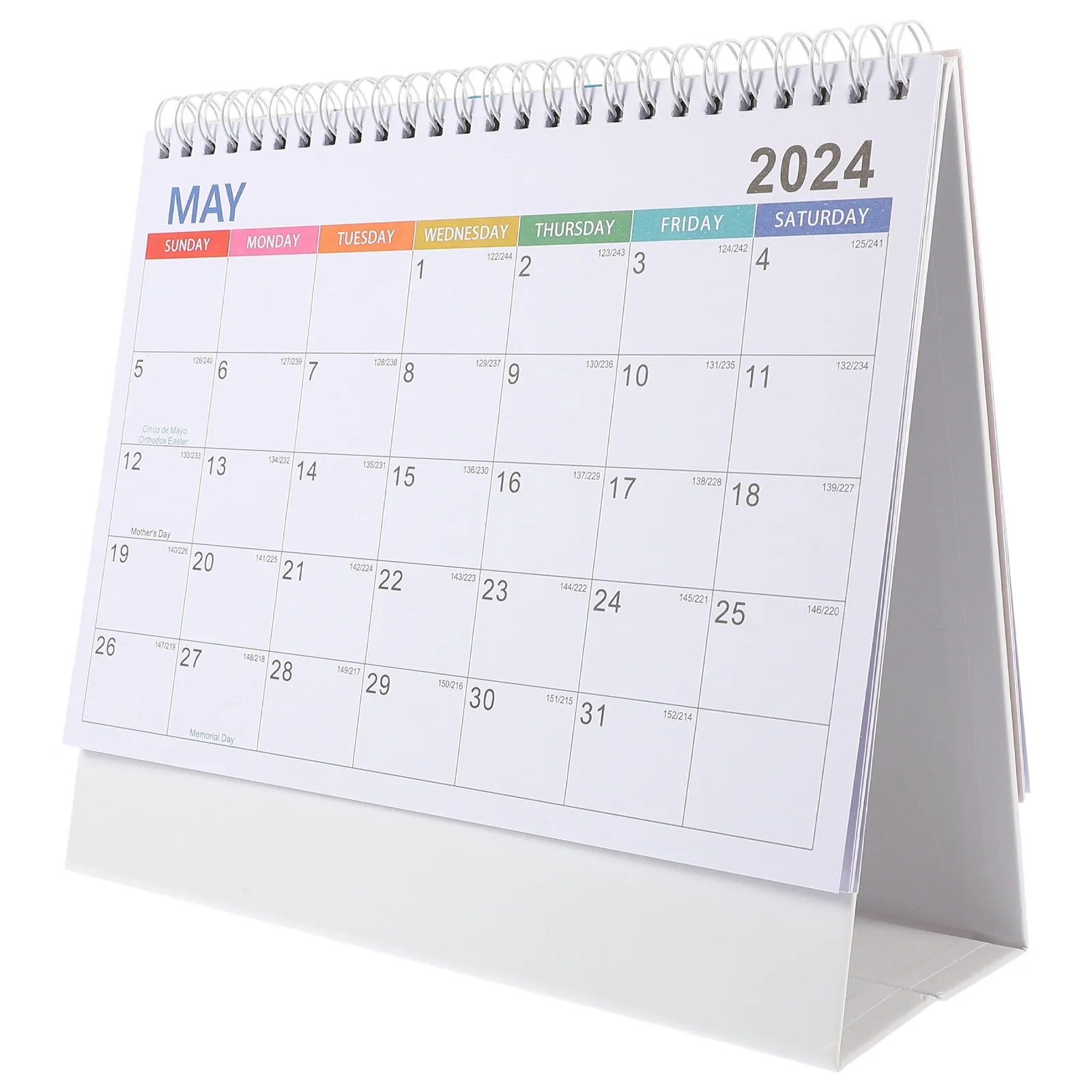 

Simple Style Desktop Calendar Paper Material Delicate Standing Desk Calendar Office Study Decorative Monthly Planner Household