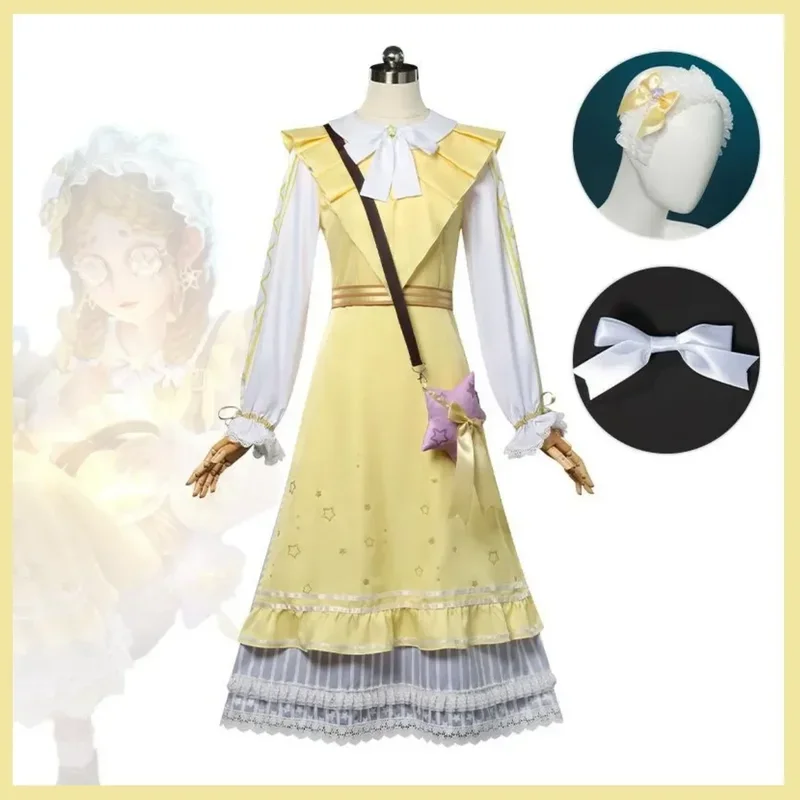 FC6Anime Game Anne Lester Toy Merchant Cosplay Costume Shimmer Wig Yellow Lolita Dress Uniform Woman Kawaii Halloween Party@FC8！