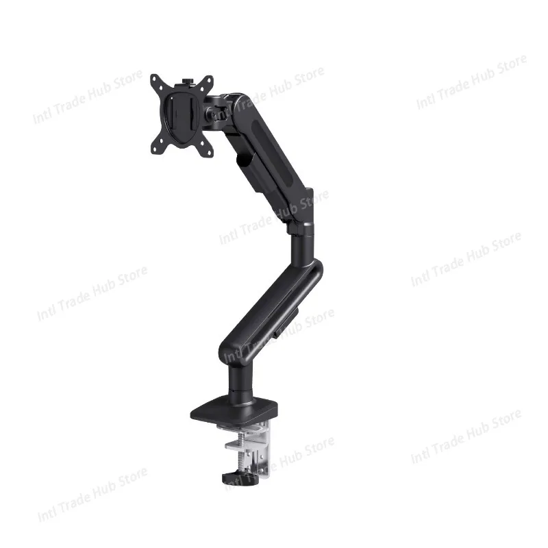 

17-40" Dual-Arm Screen Stand Gas Spring Height Angle Adjustable Desk Clamp Grommet Mount