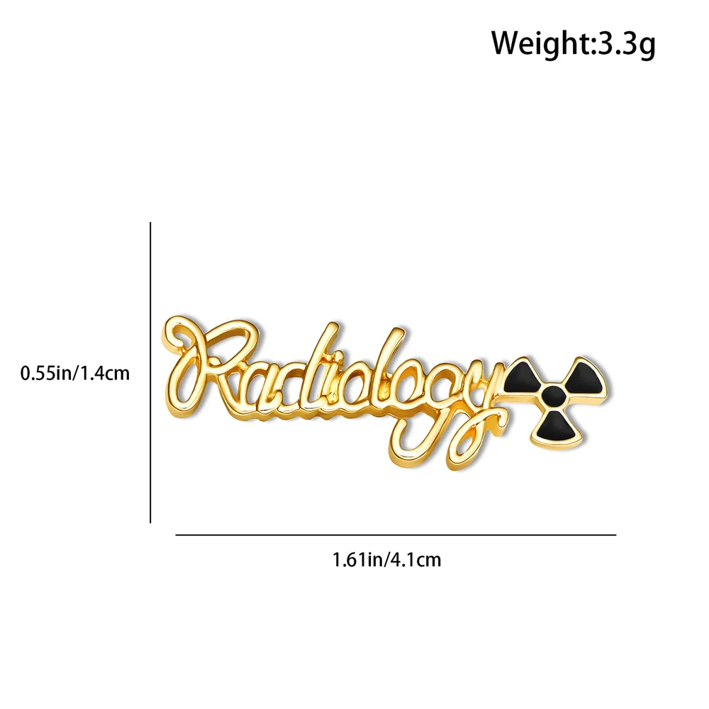 Harong “radiology” Enamel Pin Classic Delicate Medical Gold Plated Lapel Badge for Doctor Nurse Friends Jewelry Gift