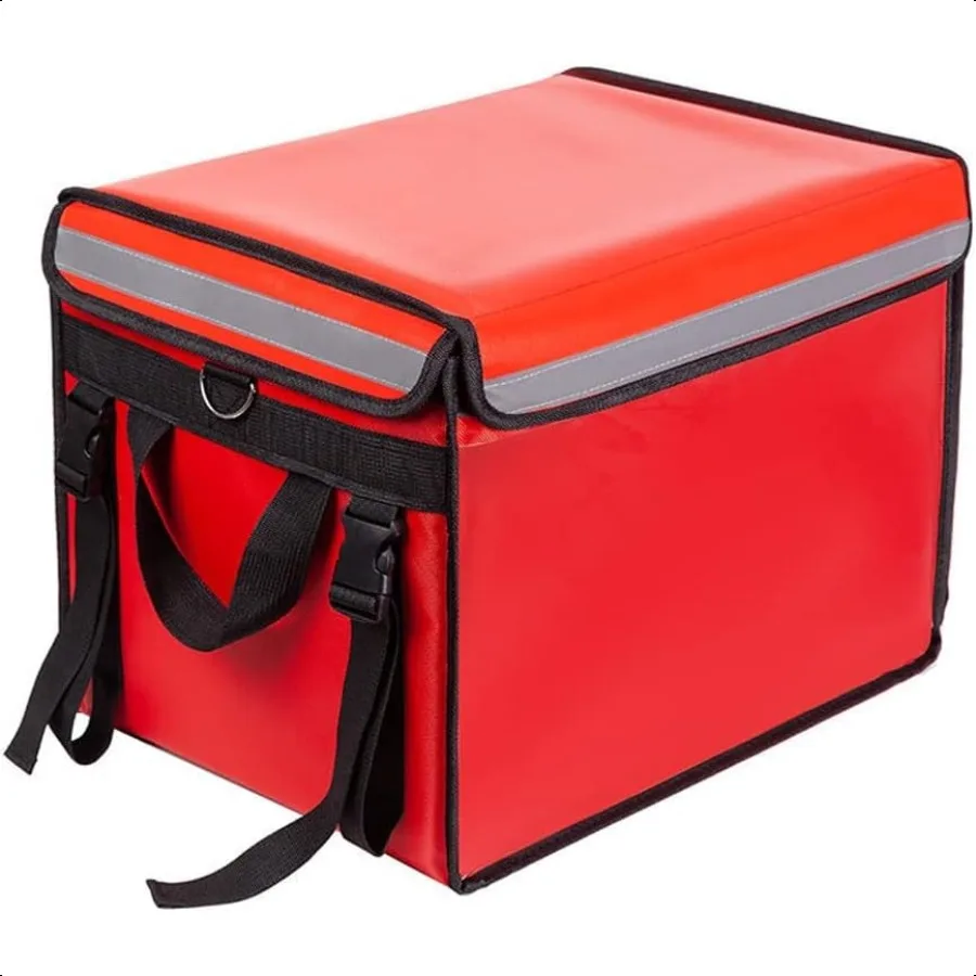

Red Insulated Bags For Food Delivery XL 18.1 x 13.8 x 13.8 Commercial Insulated Food Delivery Bag w Divider Waterproof Foldable