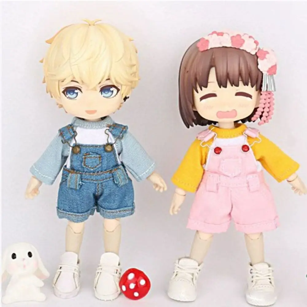 Moda manga comprida camiseta 10 estilos casual wear boneca cor básica camiseta topos brinquedos de presente para 1/11 ob11 bonecas/1/12 bonecas bjd