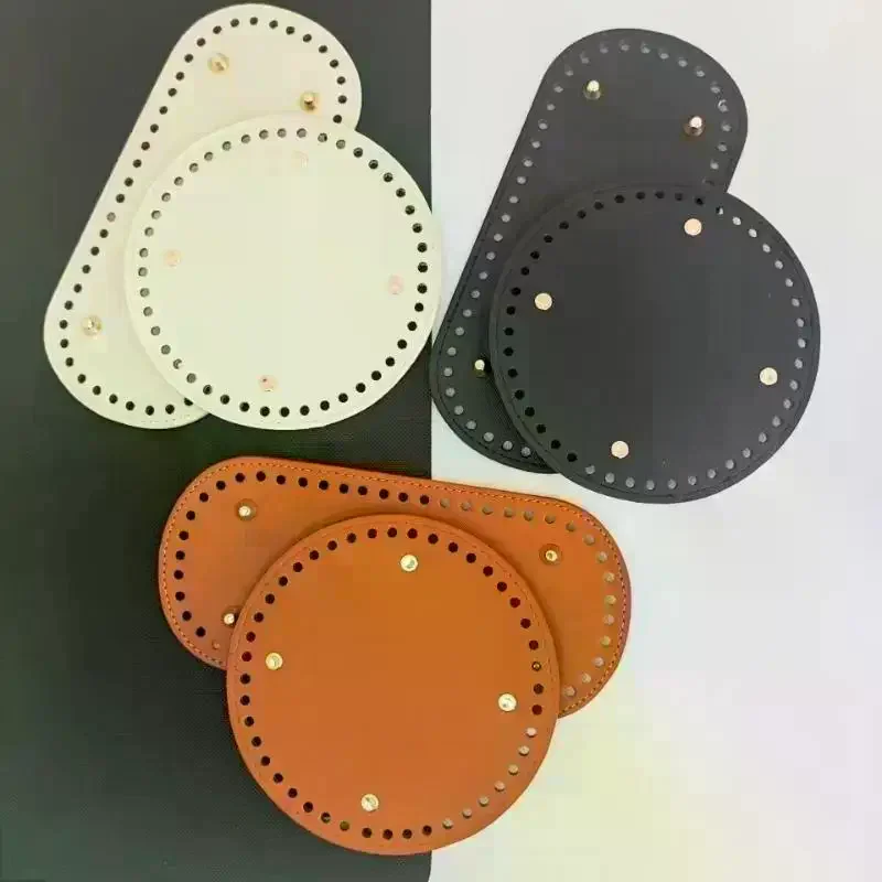 

Овальное круглое дно для вязаной сумки, аксессуары для кожаной сумки, дно ручной работы с отверстиями, дно сумки, связанное крючком своими руками
