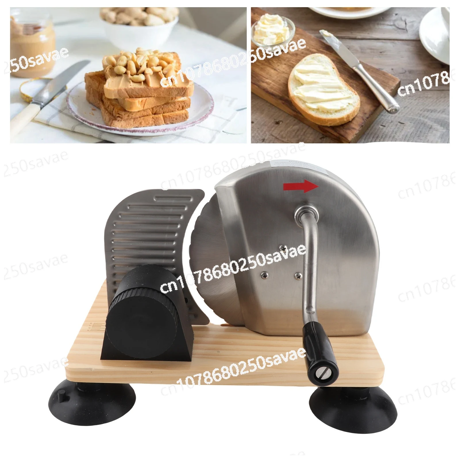 

Ручной хлеборез, ручная рукоятка, эргономичный нож для нарезки хлеба, моющаяся, регулируемая толщина с присоской для пекарни