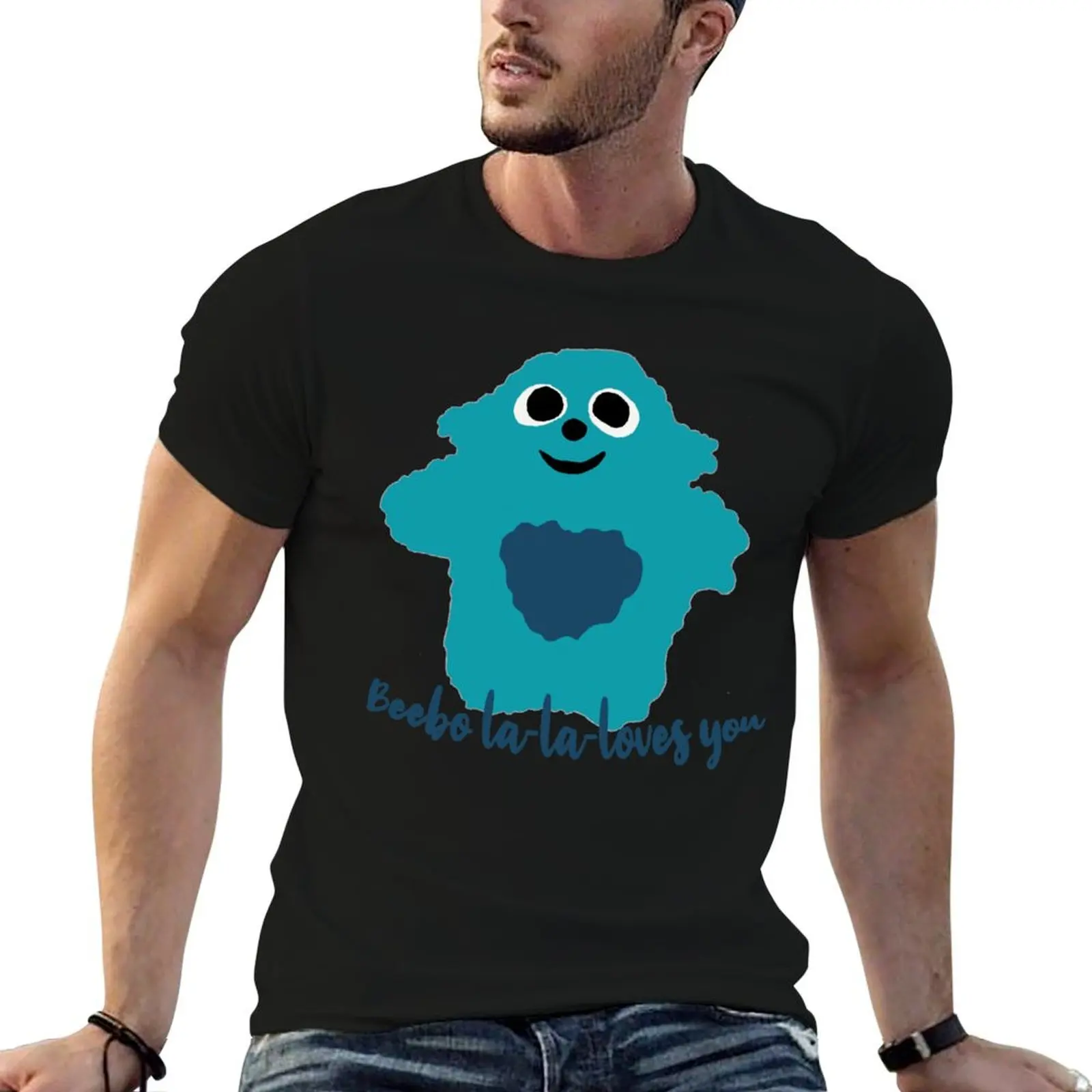 Beebo la-la-loves you T-Shirt oversized t shirt aesthetic clothes graphic tee shirt hippie clothes Short sleeve tee men