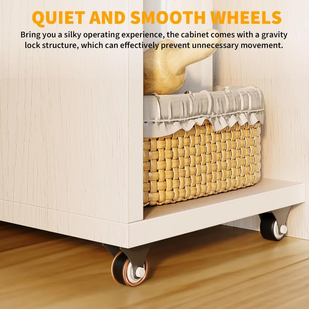 โต๊ะพับสำนักงาน โต๊ะขยายได้ 50 นิ้ว โต๊ะทำงานอเนกประสงค์สำหรับบ้าน ตู้เก็บของ 10 นิ้ว พร้อมชั้นวาง 3 ชั้นและล้อเลื่อน