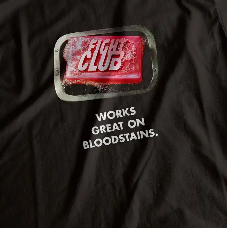 تي شيرت بياقة مدورة للوزن الثقيل ، نادي القتال ، ديفيد فينشر ، براد بيت ، إدوارد هانكوك ، تي شيرت طباعة الفيلم