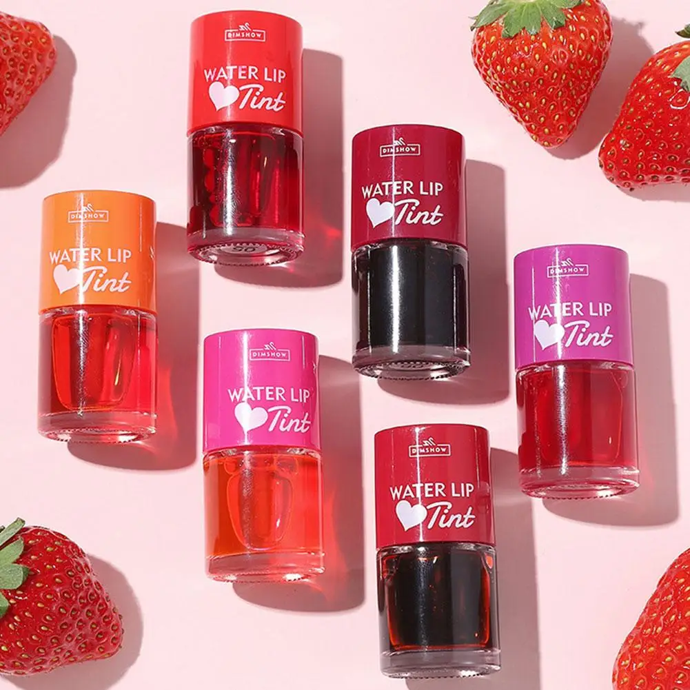 2-in-1 Lip Tint Stain Long Lasting Non-sticky Liquid Blush & Lip Stain, Waterproof Water Lip Tint with Glossy Finish Lightweight