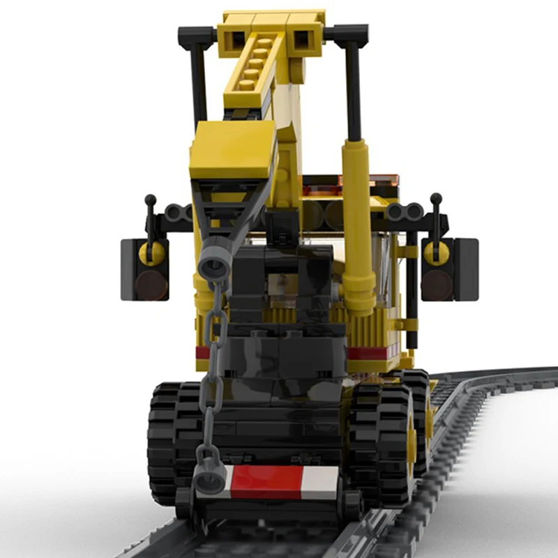 ชุดตัวต่อรถบรรทุกเครนแบบโมดูลาร์สำหรับรางรถไฟ ของเล่นประกอบสำหรับเด็ก ของขวัญวันหยุด