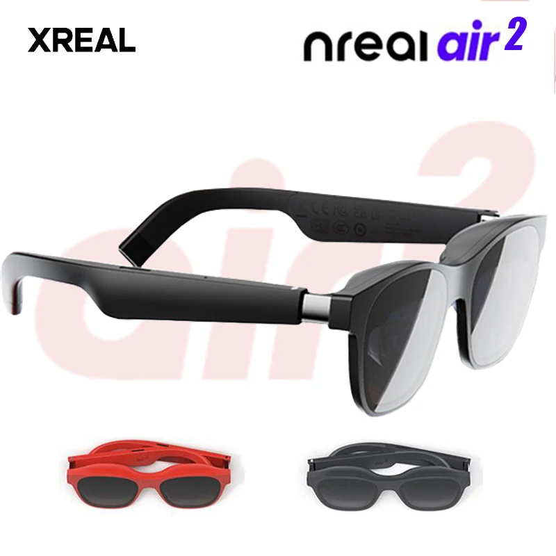 نظارات XREAL Air 2 Nreal Air 2 الذكية AR شاشة Micro-OLED 120 هرتز فرشاة عالية 72 جرام خفيفة للغاية ودقة ألوان احترافية