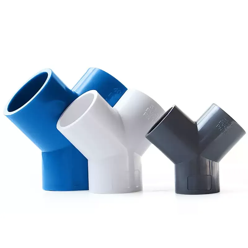 Picture 4: 20/25/32/40~63mm White/Blue/Grey PVC Y 3-Way Connector Garden Irrigation AquariumTee Joints Aquarium Shaped Water Pipe Connector