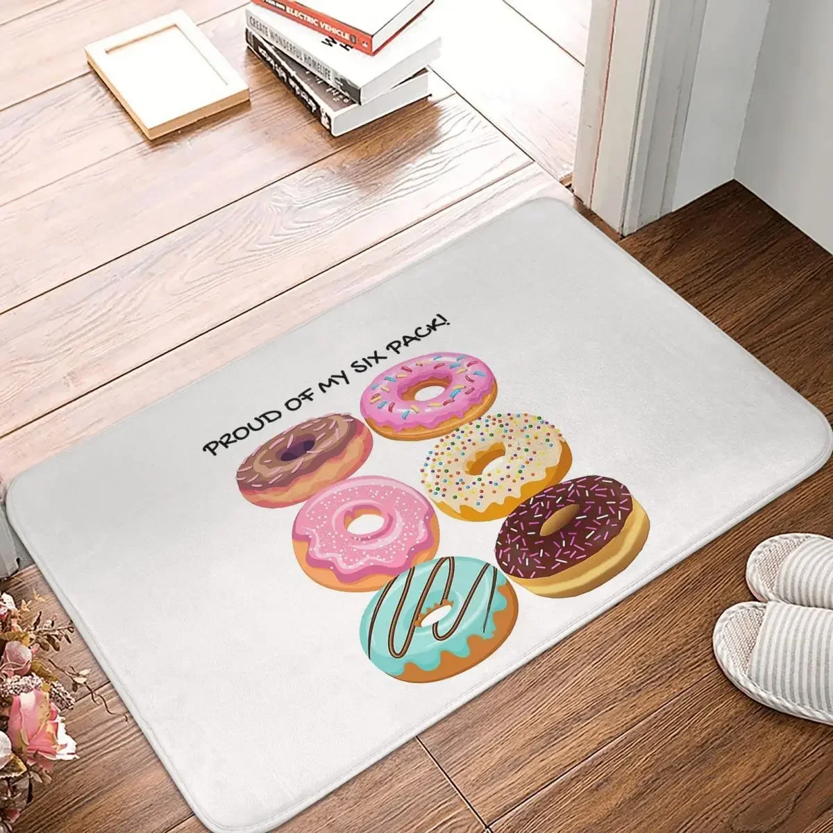 Proud Of My Six Pack. Donut Six Pack 2 Non-slip Doormat Floor Mat Carpet Rug for Kitchen Entrance Home Bedroom Footpad Mats