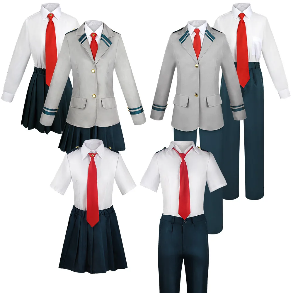 

My Hero Academia Anime Midoriya Izuku Cosplay Costume Todoroki Shoto School Uniform Set Wig Suit Unisex Halloween Party Costumes