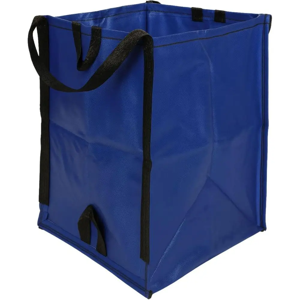 

48-Gallon Heavy-Duty Reusable Lawn and Leaf Bags with Reinforced Handles, Blue