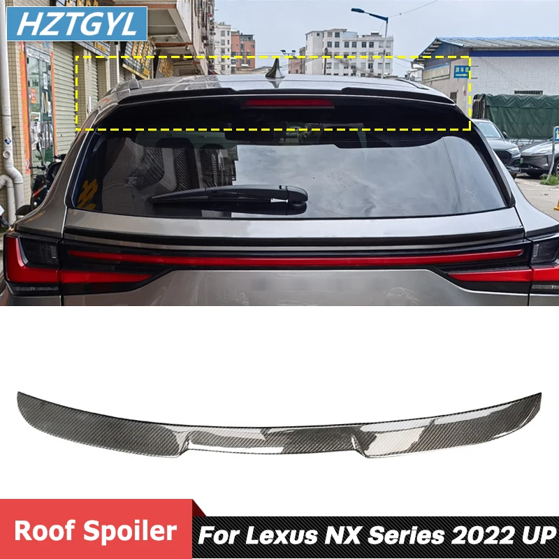 Carbon Fiber Material Roof Wing Rear Spoiler Trim For Lexus NX260 350 420 450 Standard Car Tuning 2022 Up