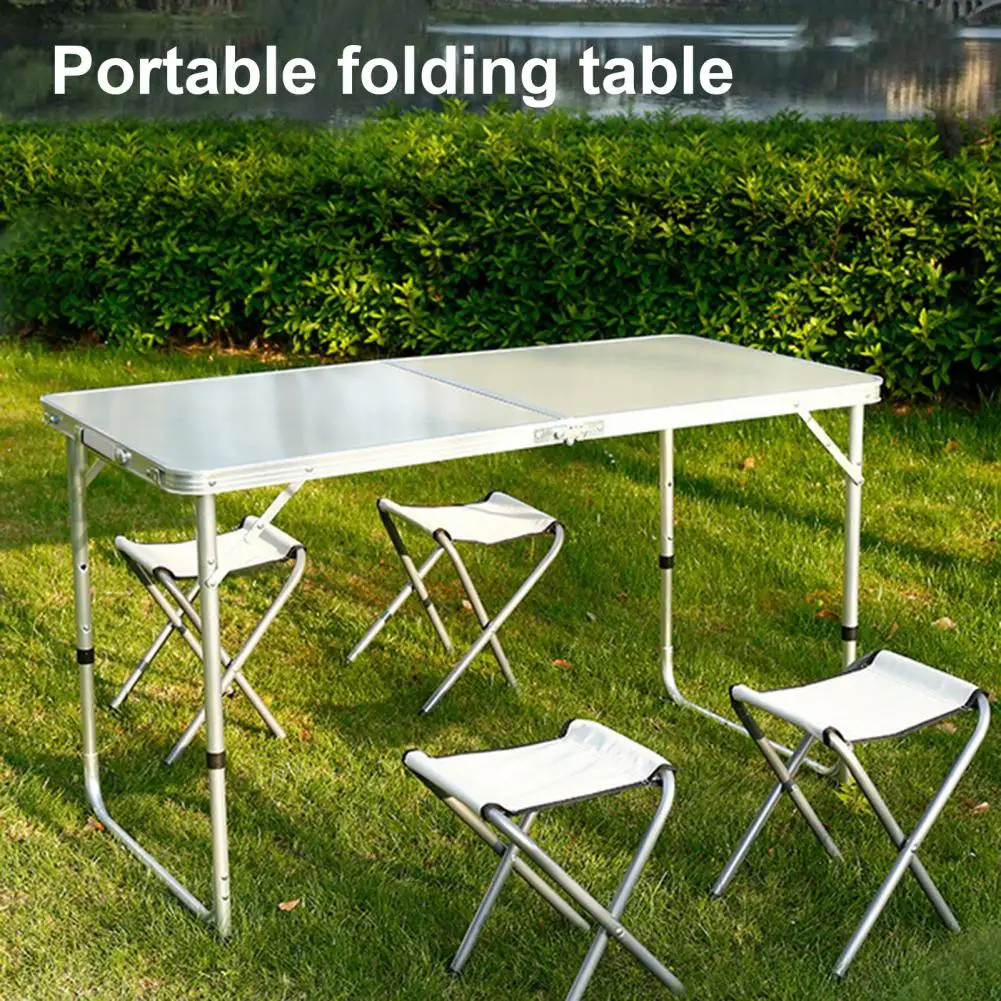 Foldable Camping Table Heavy Duty Aluminum Alloy Outdoor Picnic Table Portable Height Adjustable Hiking Backpacking Table