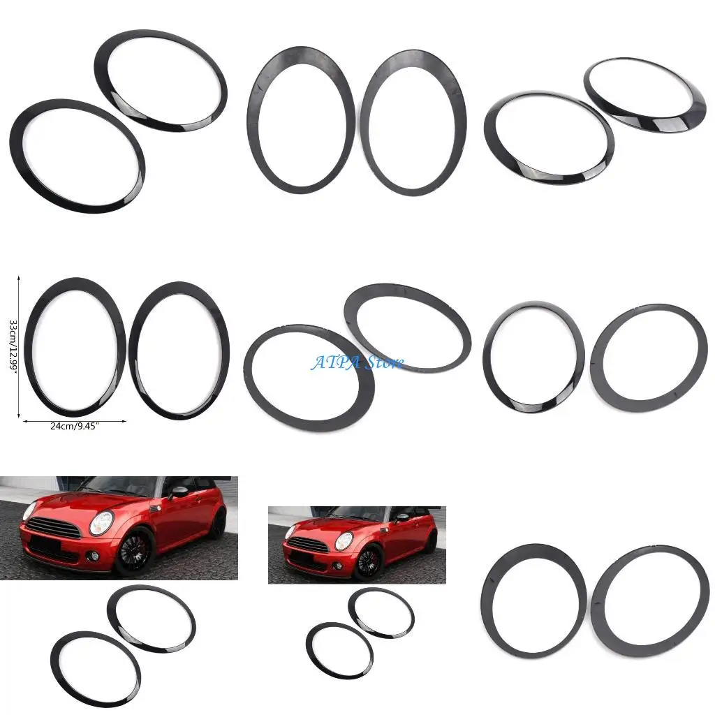 

U13C Driver & Passenger Side Headlight Trim Rings Head lights Bezel for R52 R53