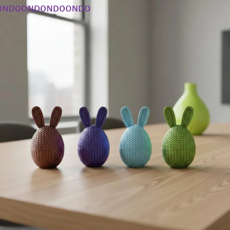 Reusable Lattice Texture Bunny Easter Egg 3D Printed Students Party Basket Fillers Decor