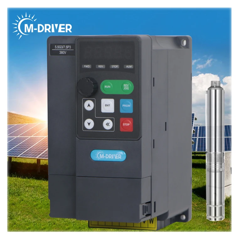 

AC/DC Hybrid Solar Pump Inverter Three Phase 380Vac Variable Frequency Drive 5.5kw