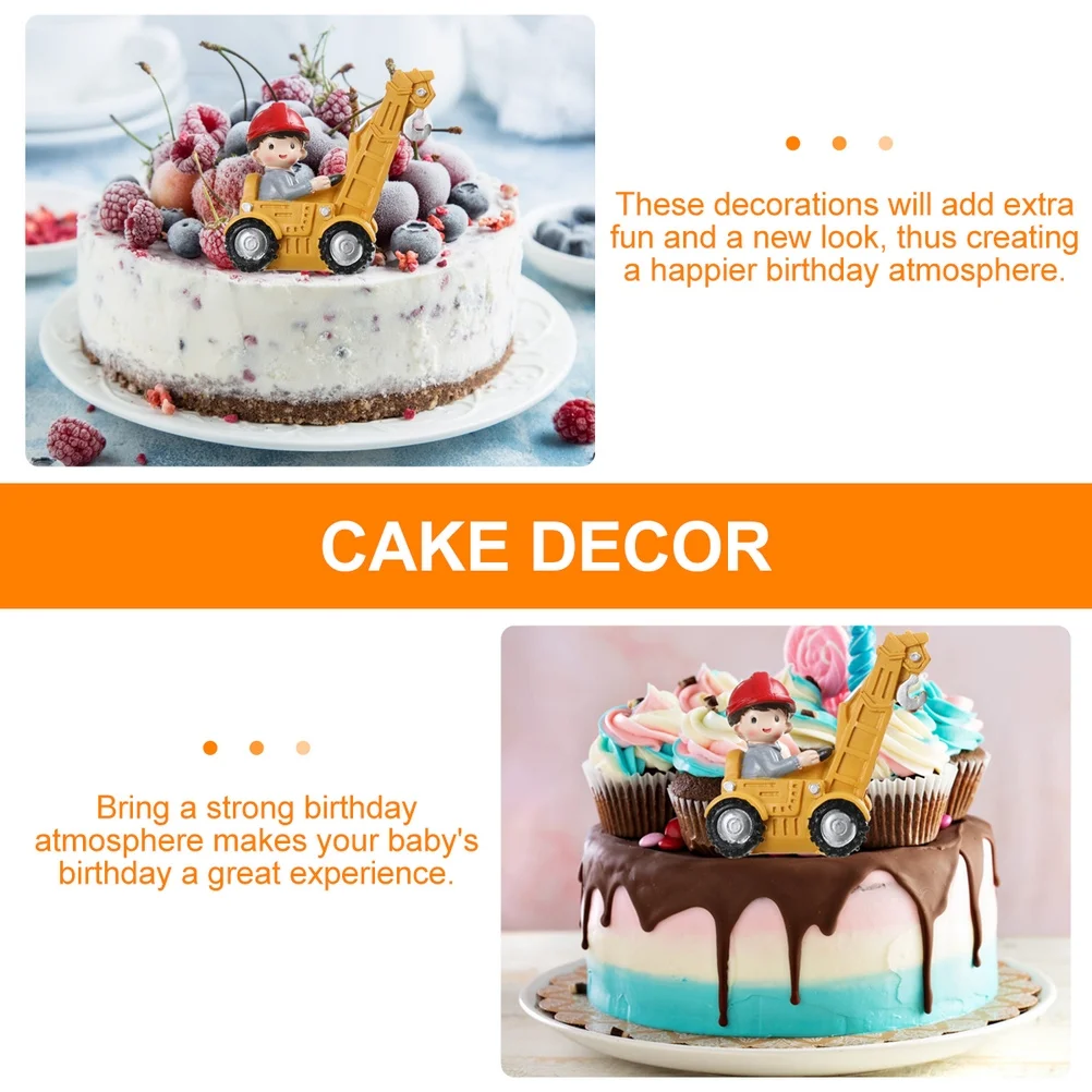 ديكور سيارات الراتنج الهندسية الصغيرة للبنين عيد ميلاد البناء كعكة زينة كعكة ديكور حفلة سيارة زخرفة سطح المكتب #1