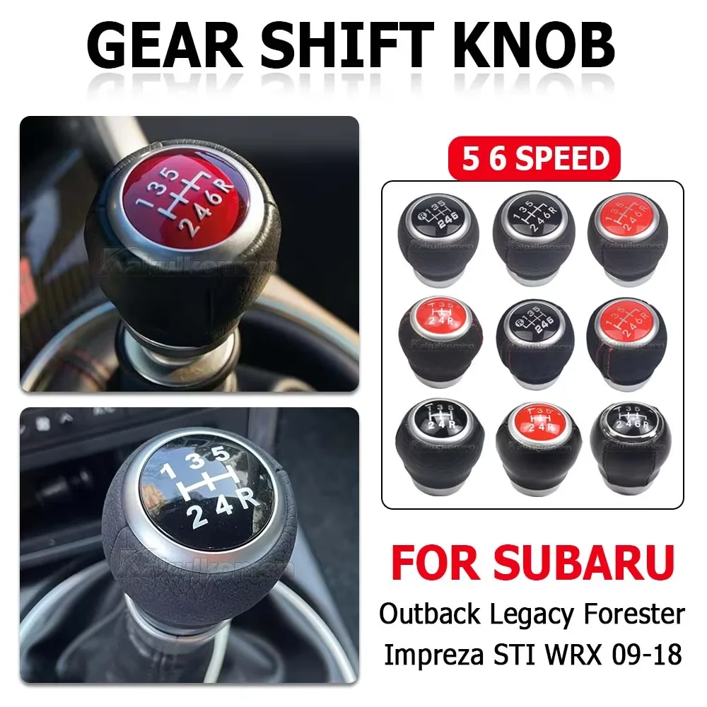 6-Gang-Leder-Schaltknauf für Subaru Outback, Legacy, Forester, Impreza, STI, WRX 2009-2018 – Detail 2