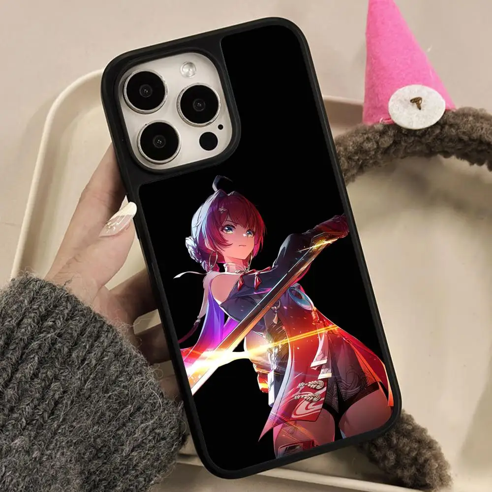 

Wuthering Waves Danjin Phone Case for iPhone 17 16 15 14 13 12 11 Air Pro Max Plus Matte Surface Colorful Cover Cover Smartphone