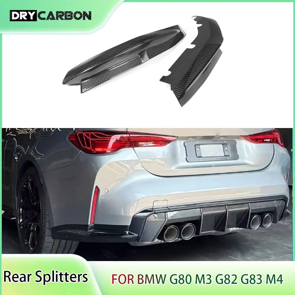 

Carbon Fiber O Style Car Rear Diffuser Lip Splitters Rear Bumper Lip Splitters Flaps Apron for BMW G80 M3 G82 G83 M4 2021+ FRP