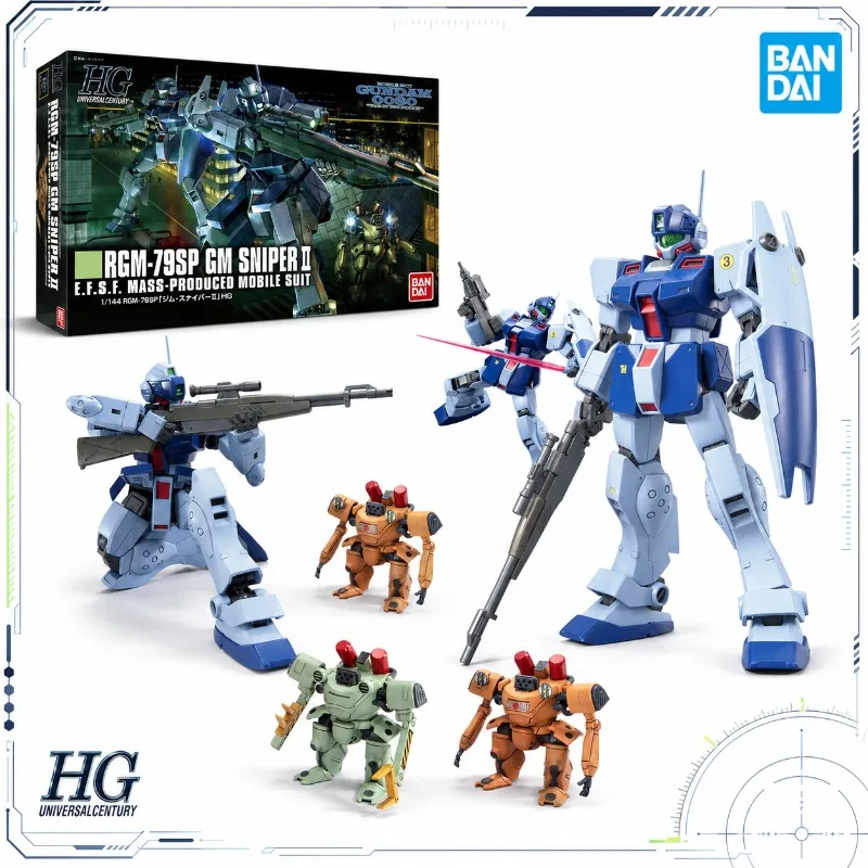 Bandai Genuine Original HGUC 1 144 RGM 79SP GM Sniper II Gundam 0080 Assembly Action Figure Plastic Model Kit Toys Mobile Suits