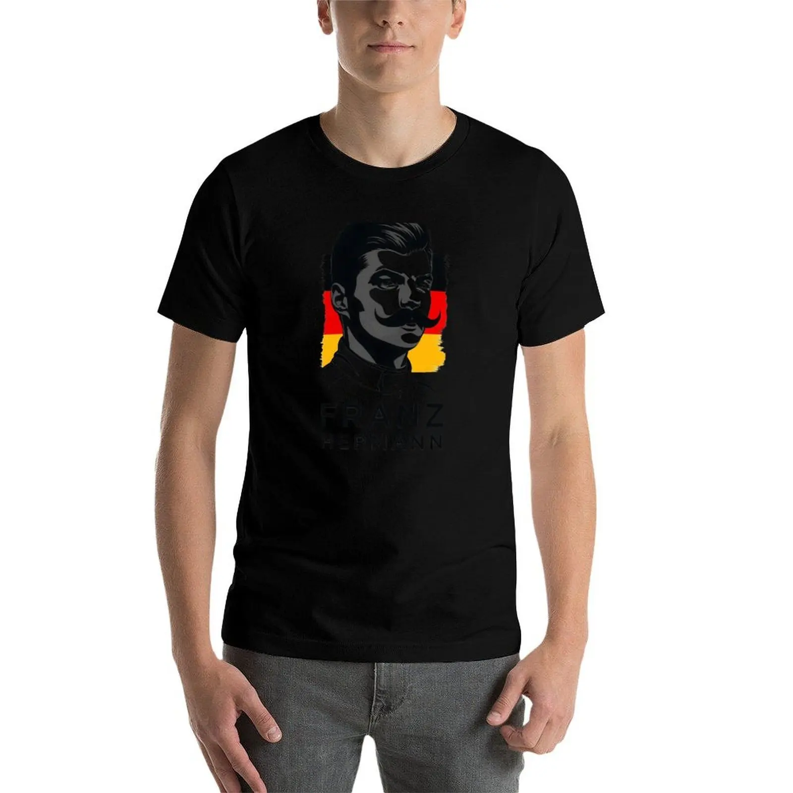 

Franz Hermann F1 Art - Illustrated Portrait with German Flag Motorsport Design T-Shirt men t shirt cotton 100% T-Shirt