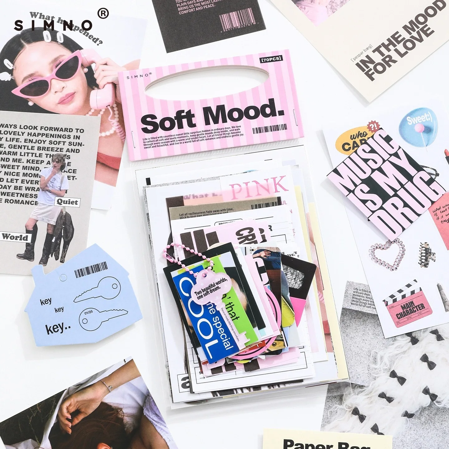 20pcs/pack Korean Material Package Handbook Combo Kit DIY Junk Journal Collage Photo Album Decorative Collage Background Paper