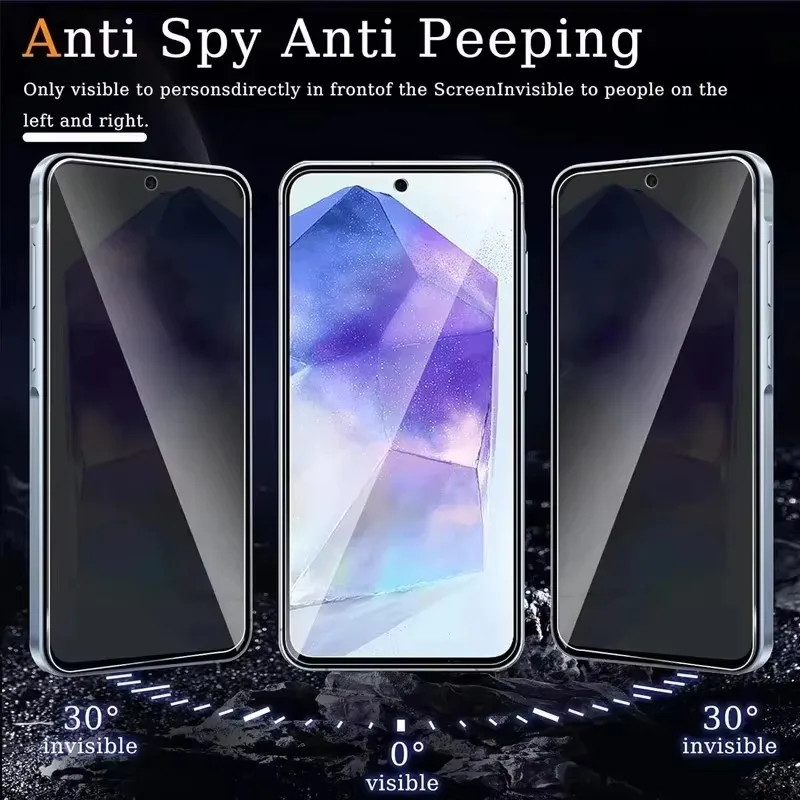 1-4PCS Privacy Silk-Screen Tempered Glass For Xiaomi 17 Ultra 17 Supports Fingerprint Unlock 15T 14T 13T 12T Pro 15T 14T 13T 12T