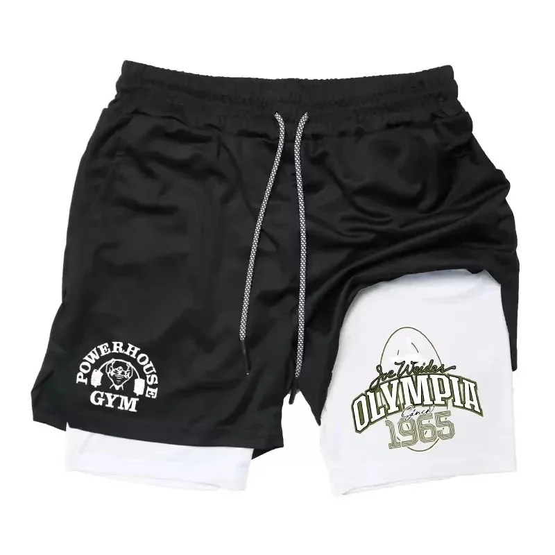 Men's Fitness Shorts Quick Drying Double-layer Shorts Sports 2-in-1 Casual Double-layer Fashion Towel Loop Absorbing Breathable