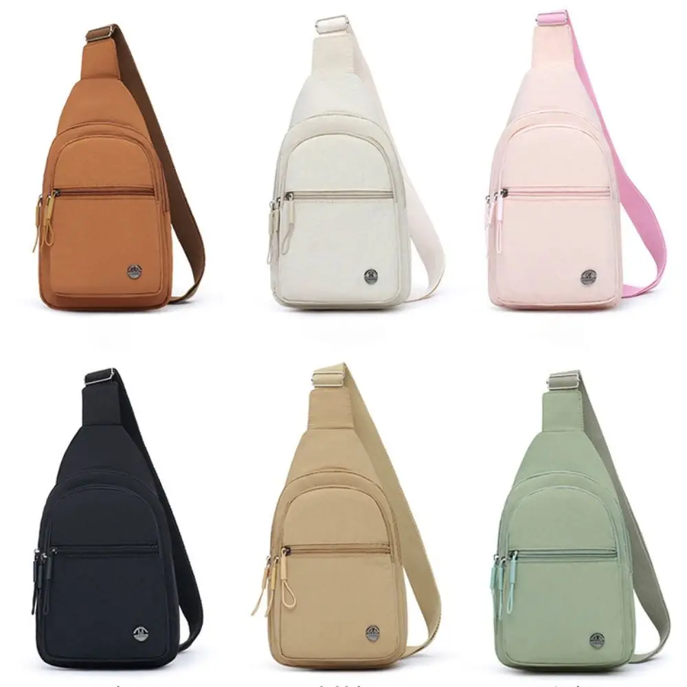 Oxford Cloth Women's Chest Bags Solid Color Multifunctional Sports Chest Bag Multi-compartment Purse Waist Storage Bag Women Men