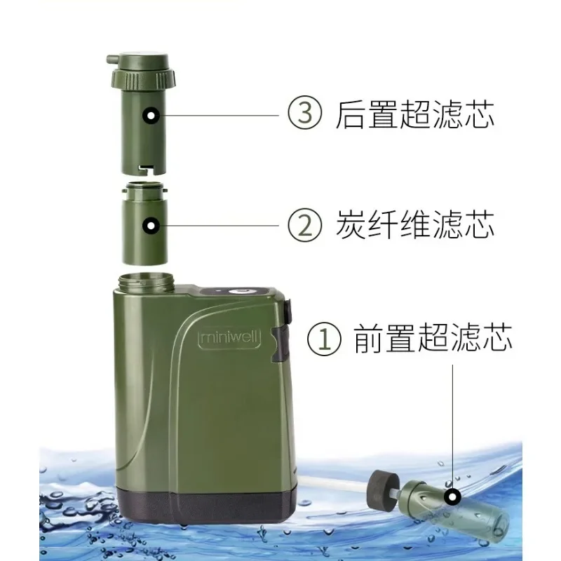 Emergency portable electric water purifier, field survival self-driving camping filter equipment L800