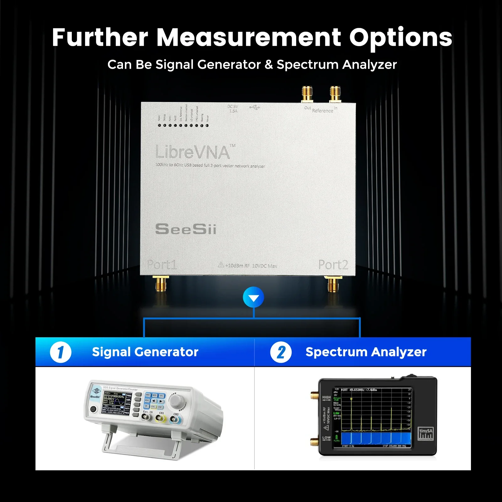 LibreVNA 100kHz-6GHz Vector Network Analyzer Profesional NanoVNA Antenna Analyzer USB Based Full 2-Port with External Reference