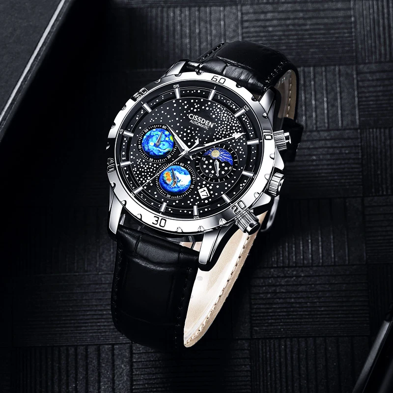 2026 men's watches top luxury men's quartz watches high-quality leather waterproof automatic watches for men relógios masculino