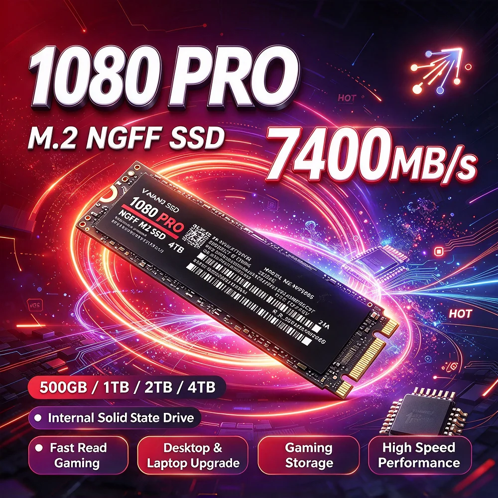 2026 New High Performance 1080PRO M.2 NGFF Original SSD 1TB 2TB 4TB Internal Solid State Hard Drive for Gaming Desktop Laptop