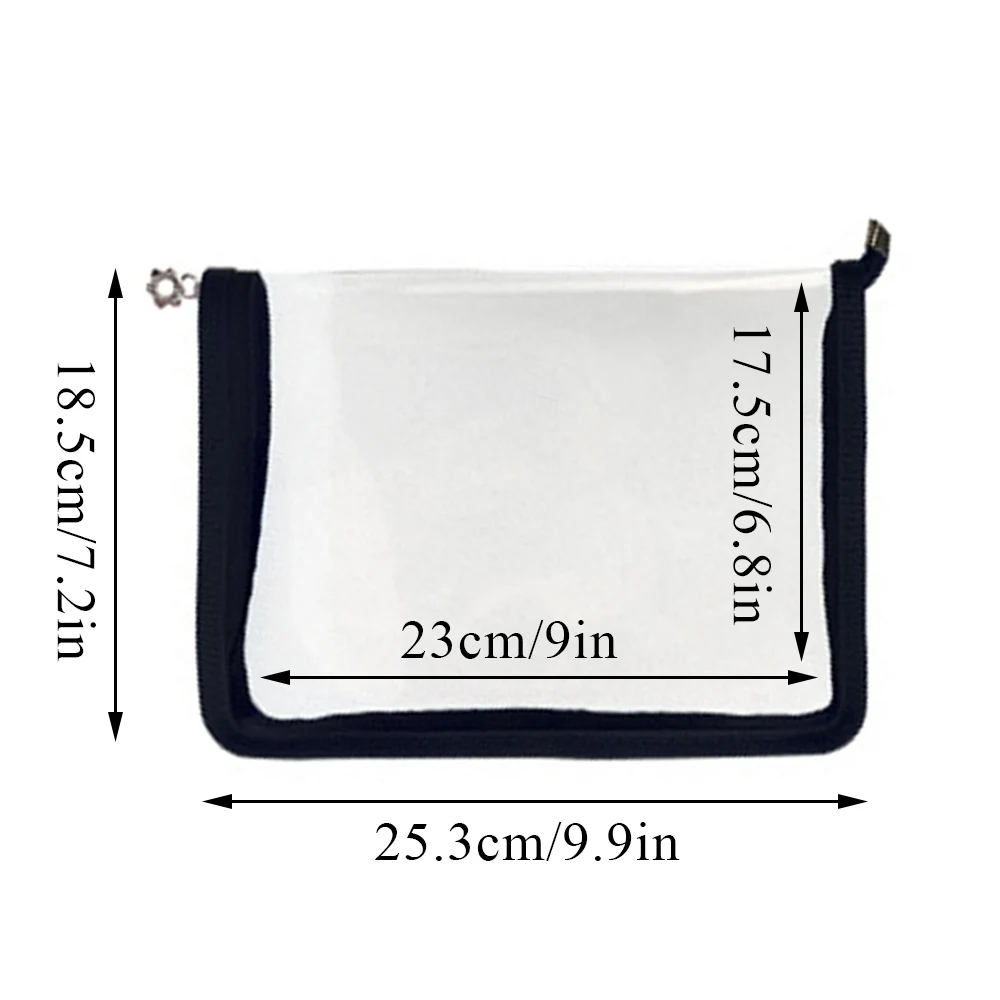 A5 Zipper Bag Glitter trasparente File Bag Storage Cover Cute File Folder Case custodia in PVC portatile supporto per cancelleria Design con cerniera