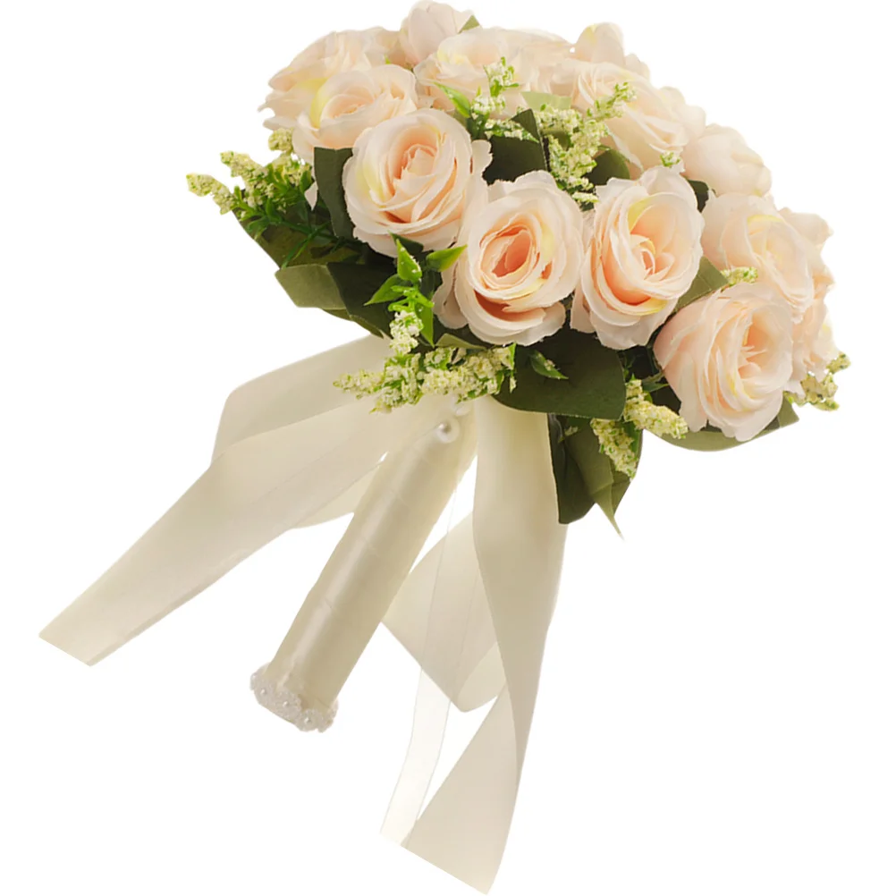 Rose Hand Bouquet Artificial Bridal Holding Flowers For Bride Bridesmaid Wedding Party Decoration Bridal Shower
