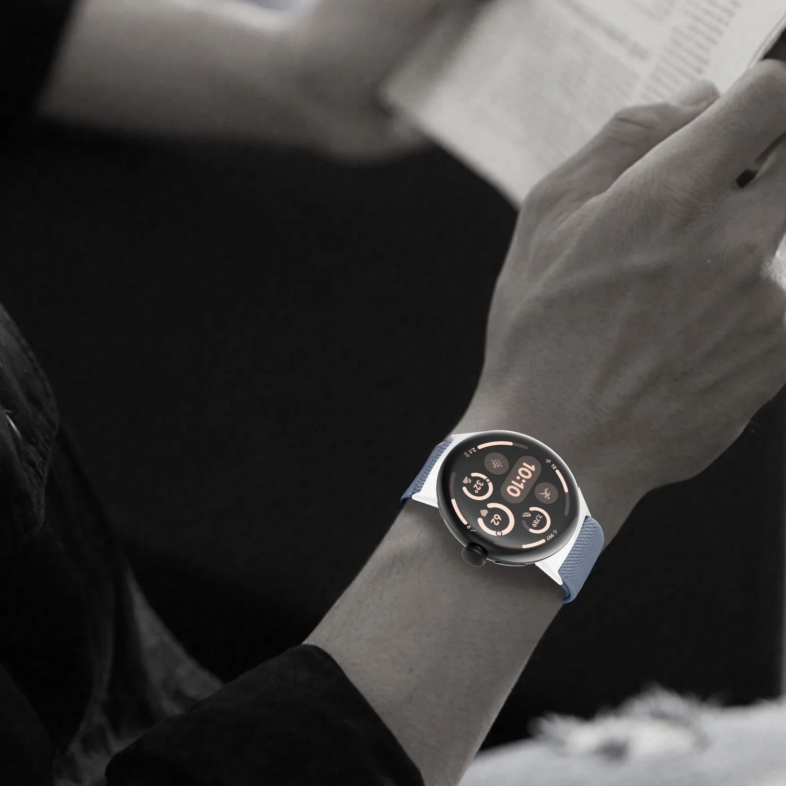 Pulseira de pára-quedas para google pixel watch 3 45mm 41mm acessórios esportivos pulseira de nylon elástica correa para google pixel watch 2 band
