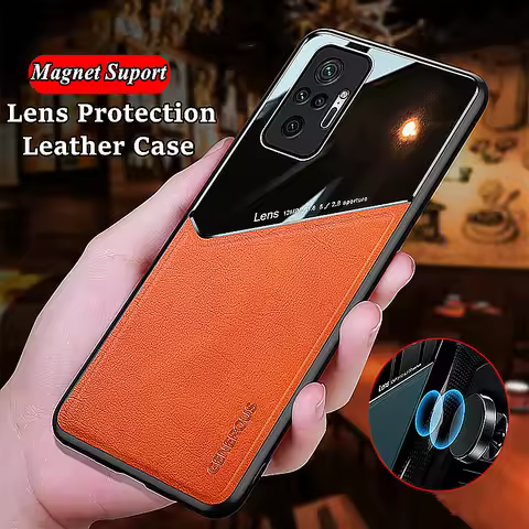 Leather Silicone Phone Case For Xiaomi Redmi Note 10 9 8 7 Pro 9T 10S 8T 9S 9AT 9C Poco X3 M3 Pro NFC F3 Magnet Back Cover Case