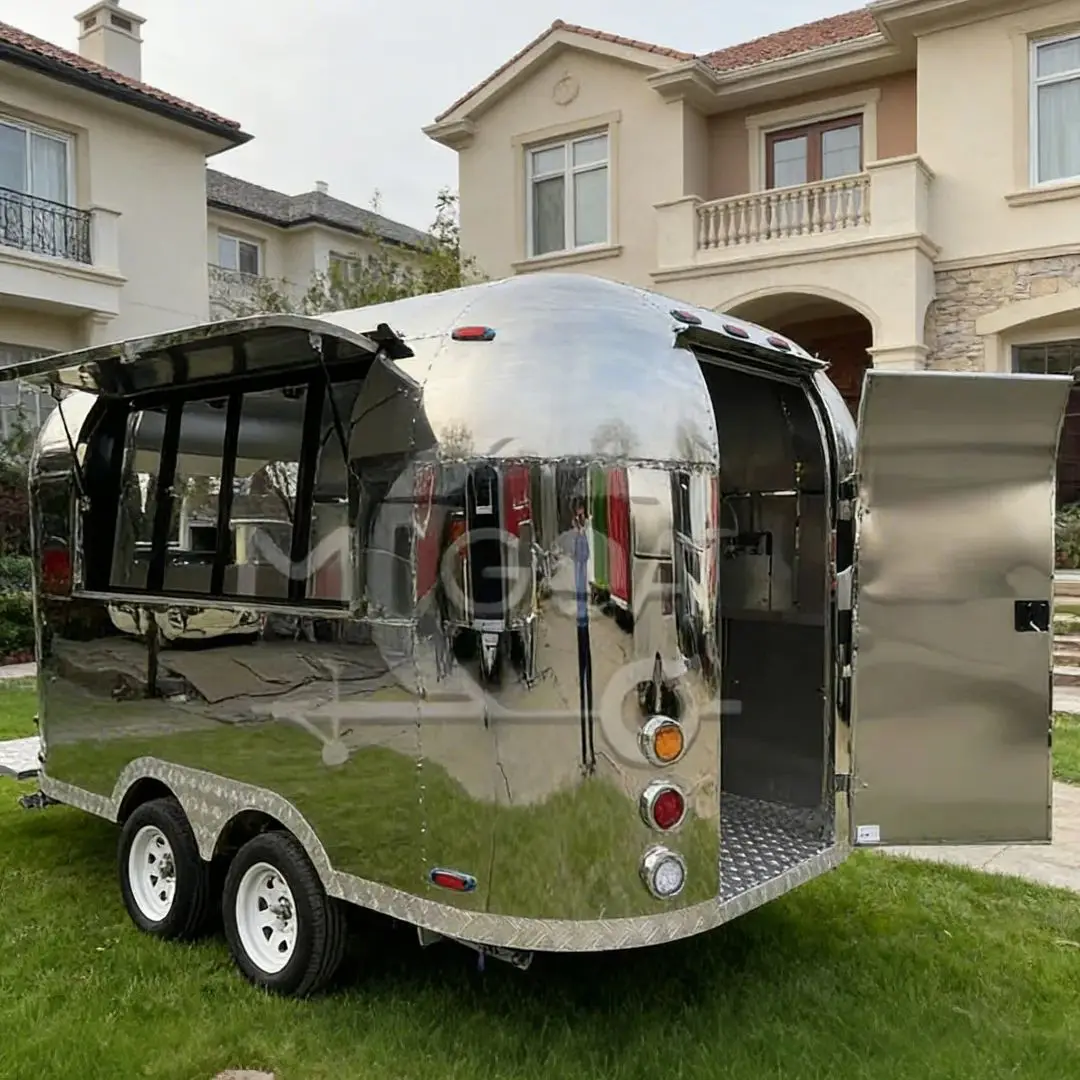 Stainless Steel Outdoor Food Trailer High-Value Stylish Multi-Functional Mirror-Finish for Catering Business