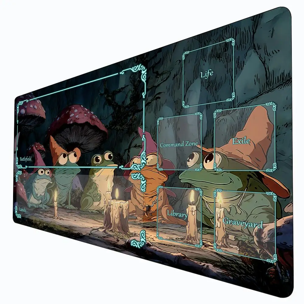 

Magic Card Gaming Mat with zone Fantasy Frog Illustration mtg playmat desk mat Commander Playmat suitable for game gathering