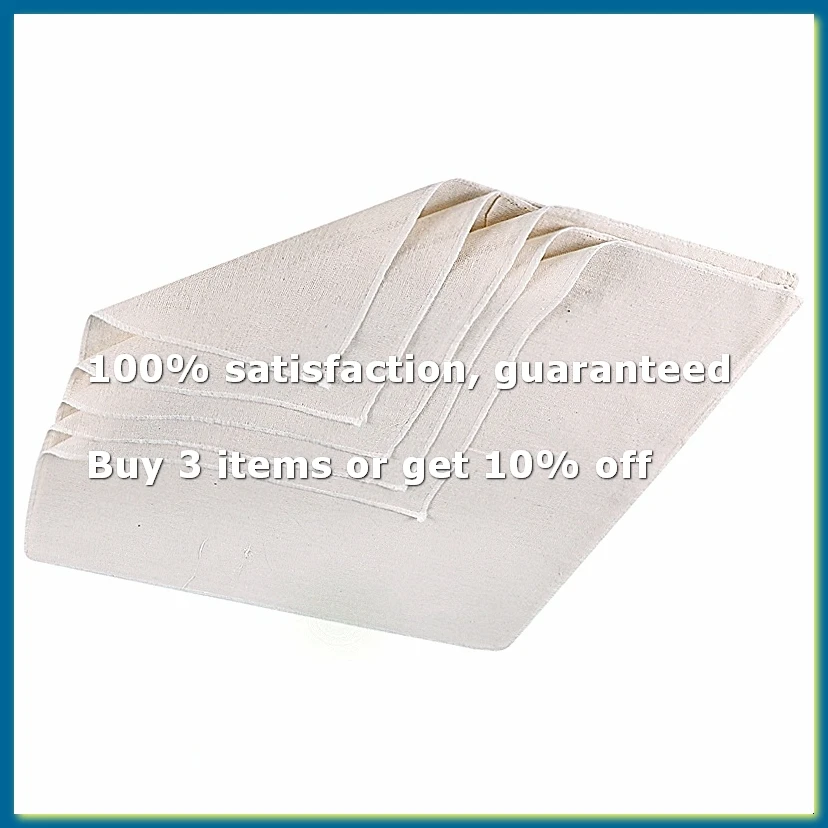 Muslin Cloths for Cooking, Pack of 5 (50X50CM), Unbleached, Cotton Reusable and Washable Cheese Cloths for Straining-A27I