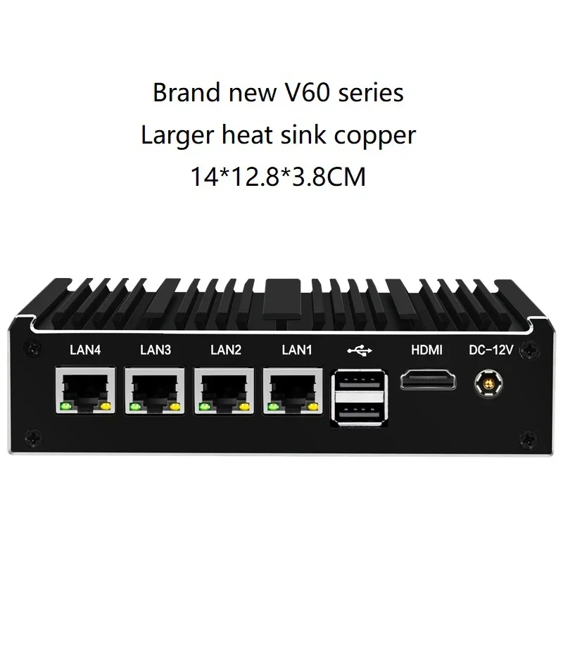 جهاز كمبيوتر صغير بدون مروحة جدار حماية ، Intel Celeron J4125 ، جهاز توجيه لين ، رباعي النوى ، 4x LAN ، G ، i226V ، بطاقة الشبكة ، pfsense ، OPNsense