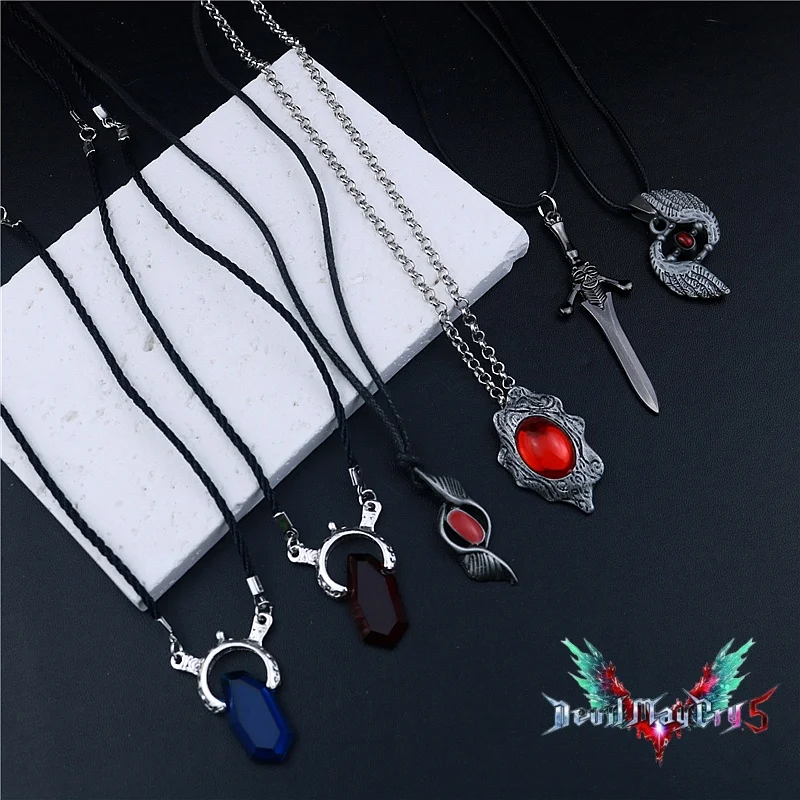 In Stock Devil May Cry 5 Pendant Devil Hunter Crystal Soul Stone Pendant But Ding Sword Virgil Necklace Jewelry Gift