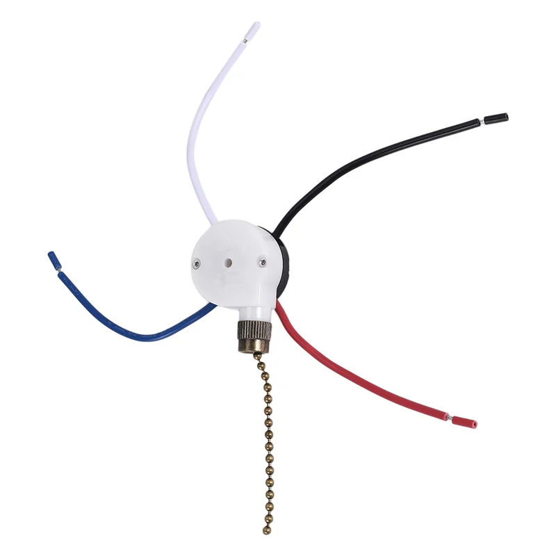BAAJ-مفتاح أضواء مروحة السقف Zingear ZE-208S E89885 3 سرعات 4 سلك مفتاح مروحة سلسلة سحب ، مفتاح أضواء المروحة