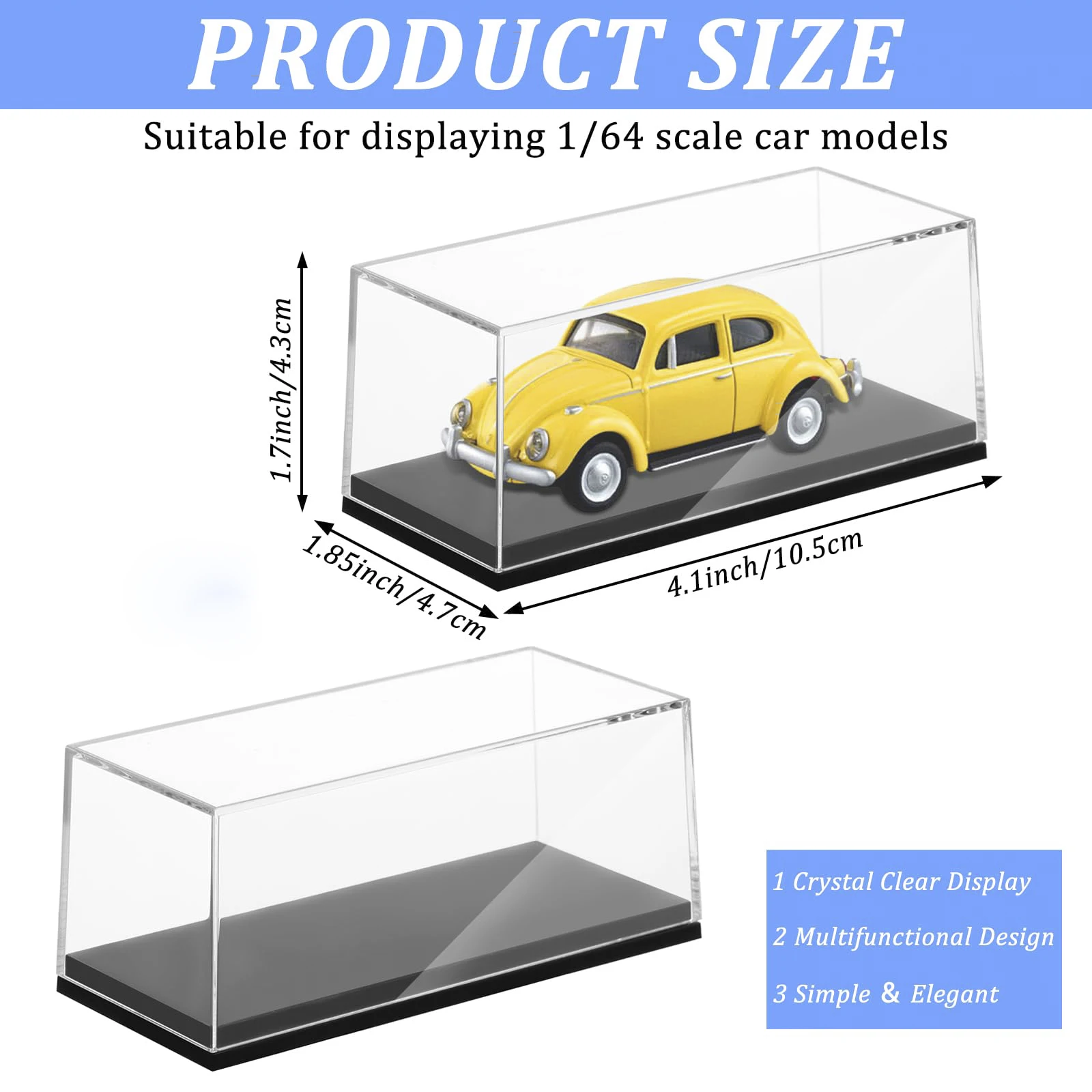 Clear Model Cars Display Case,Toy Car Display Organizer Storage Case 1/64 Car Model,For Collectibles, Figures,Mini Car Model
