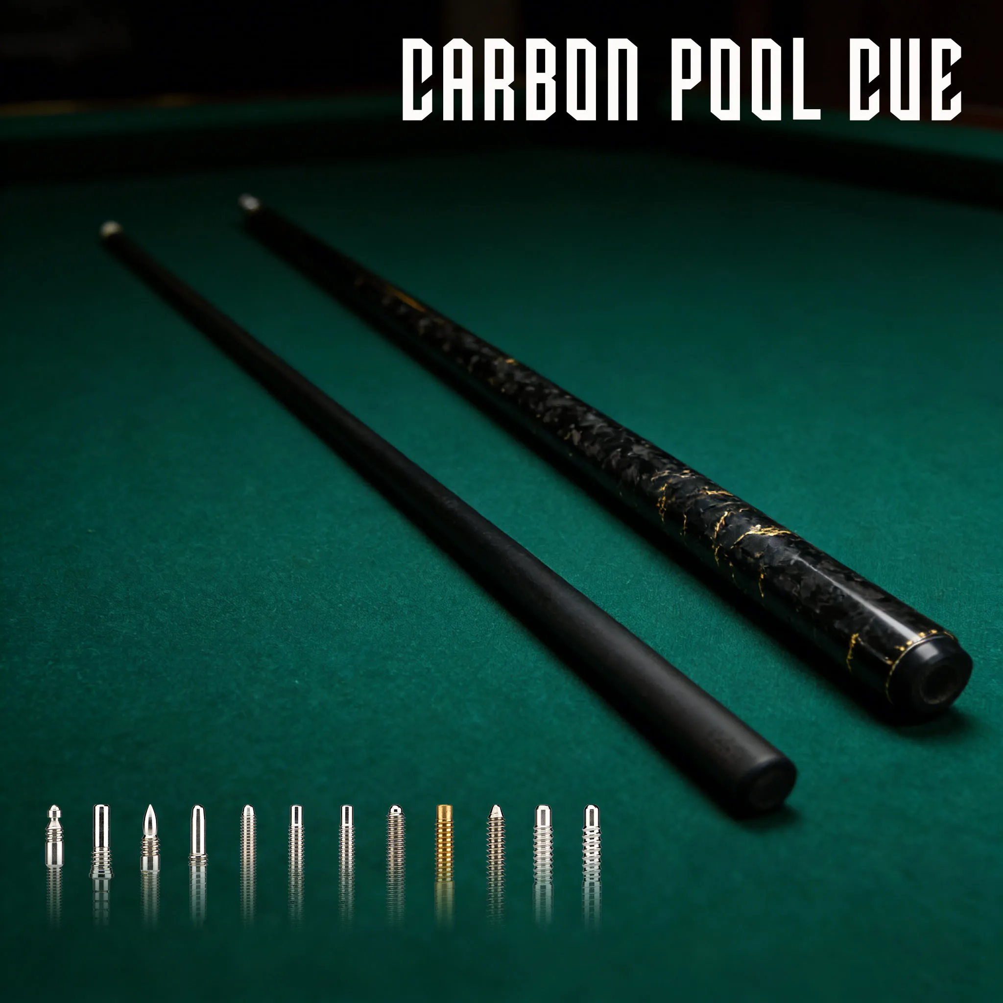 DARIO Professional Carbon Fiber Billiard Cue Durable Straight Pool Stick Low Maintenance Billiards Equipment for Men Players