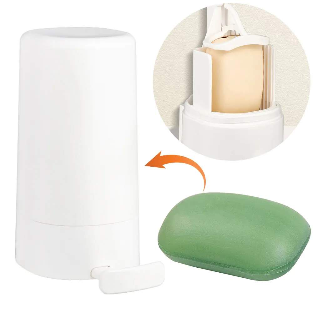 Bar Soap Grinder Wall Mounted Refillable Soapy Bar Dispenser Soapy Bar Crusher Holder Soapy Bar Grinder Container for Bathroom